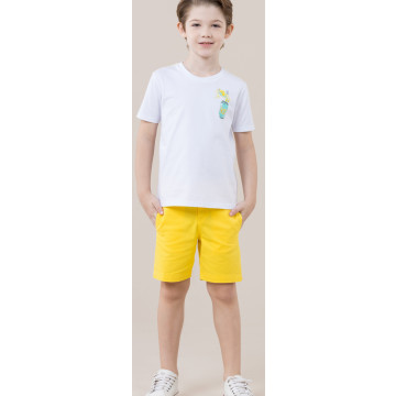 Conjunto Kids Tshirt e Bermuda de Sarja com Detalhe Amarela - Beabá