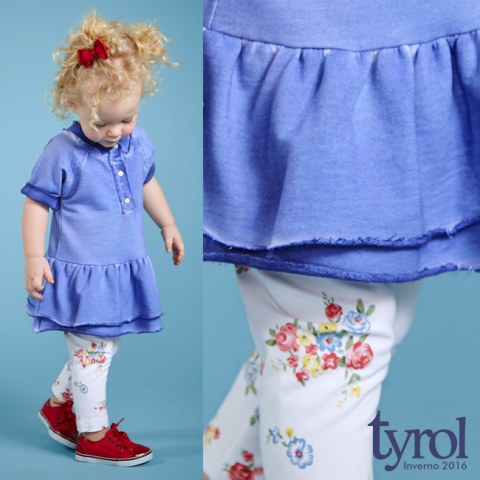 Conjunto Vestido e Legging Azul - Tyrol