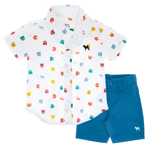 Conjunto Baby e Kids Camisa e Bermuda Pacman - Charpey