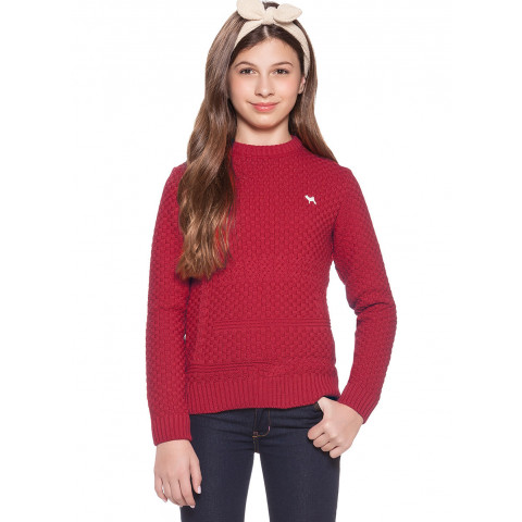 Sweater Kids Tricot Vermelho - Charpey